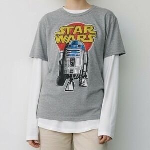 Star Wars R2-D2 Graphic T-Shirt Boys XL Gray Sci-Fi Disney Tee